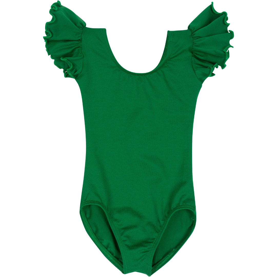 Final Sale: Ruffle Short Sleeve Leotards