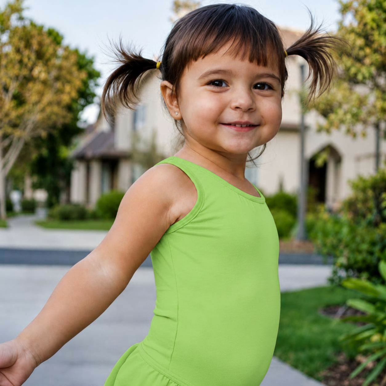 Lime Green Tank Sleeveless Leotard (PREORDER)