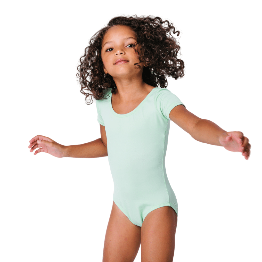 Mint Green Dance Leotard Classic Short Sleeve Toddler and Girls