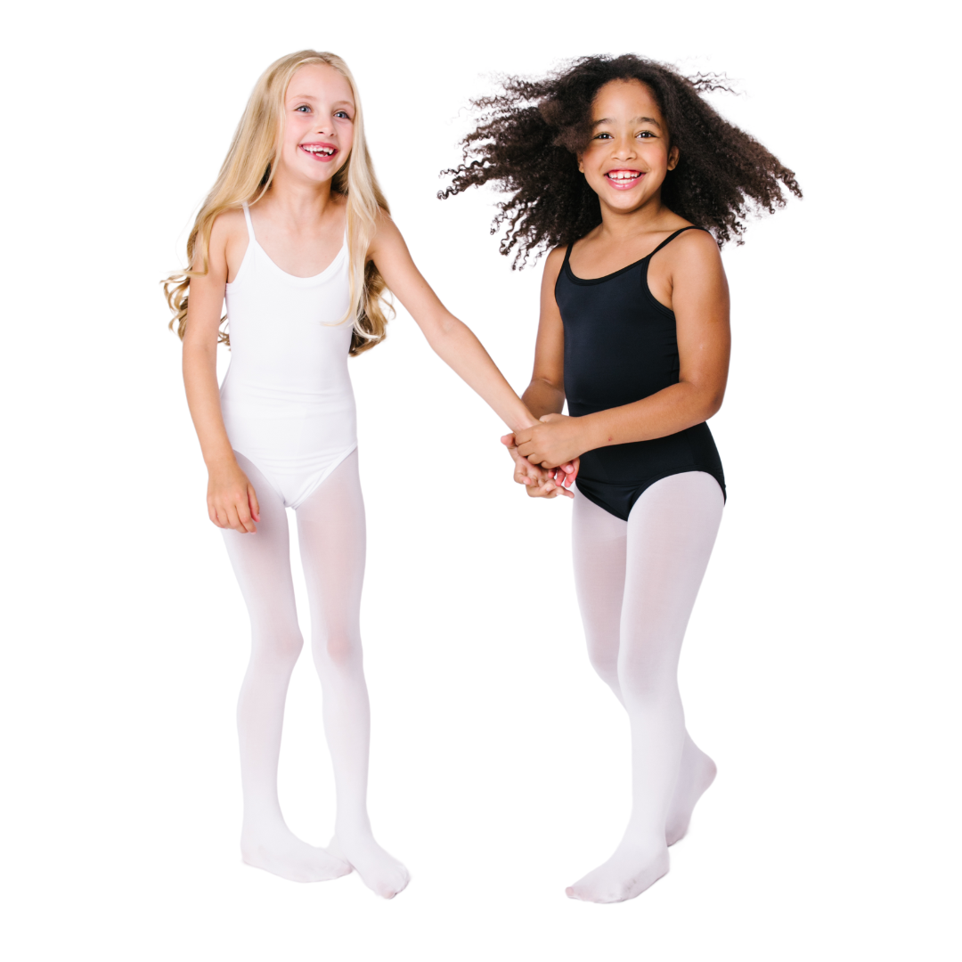 Girls with White and Black Camisole Leotards