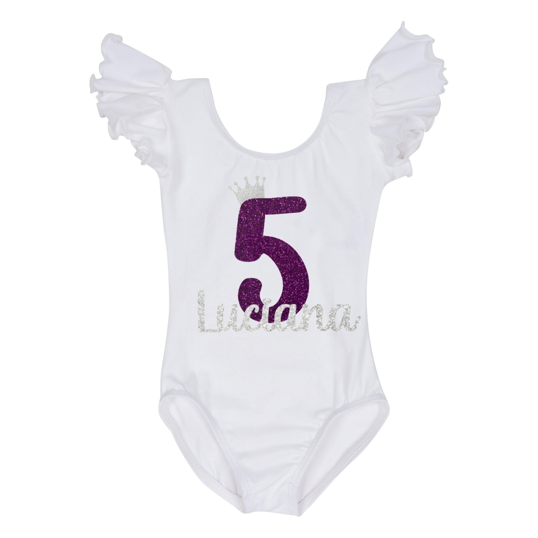 Personalized Numbered Birthday Crown Leotard