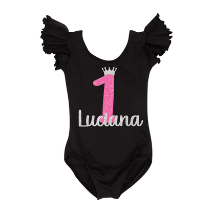 Personalized Numbered Birthday Crown Leotard