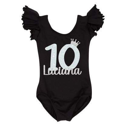 Personalized Numbered Birthday Crown Leotard