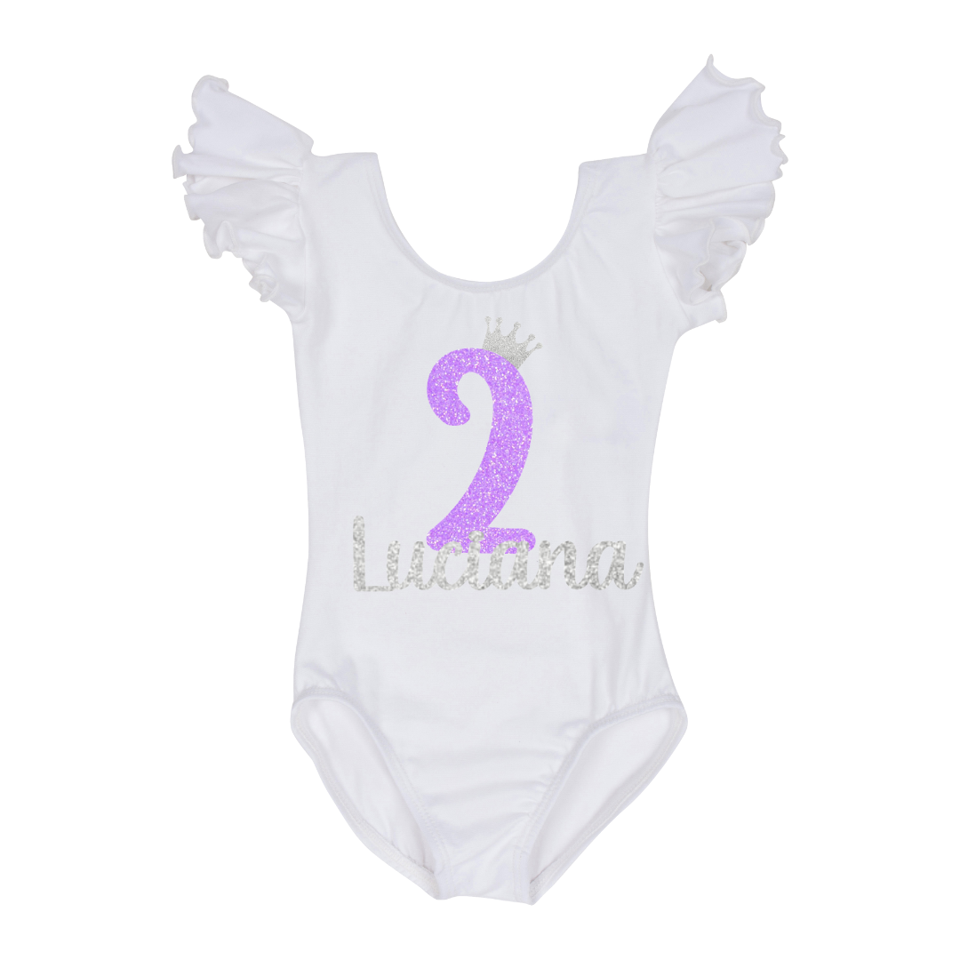 Personalized Numbered Birthday Crown Leotard