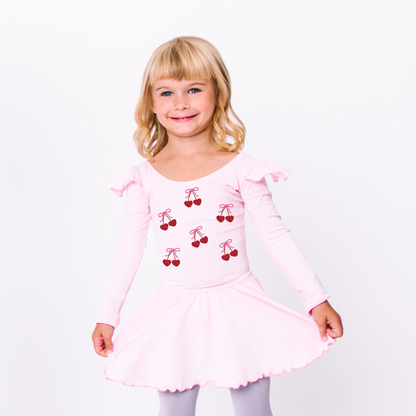 Cherry Bow Leotard – Baby, Toddler, and Girls