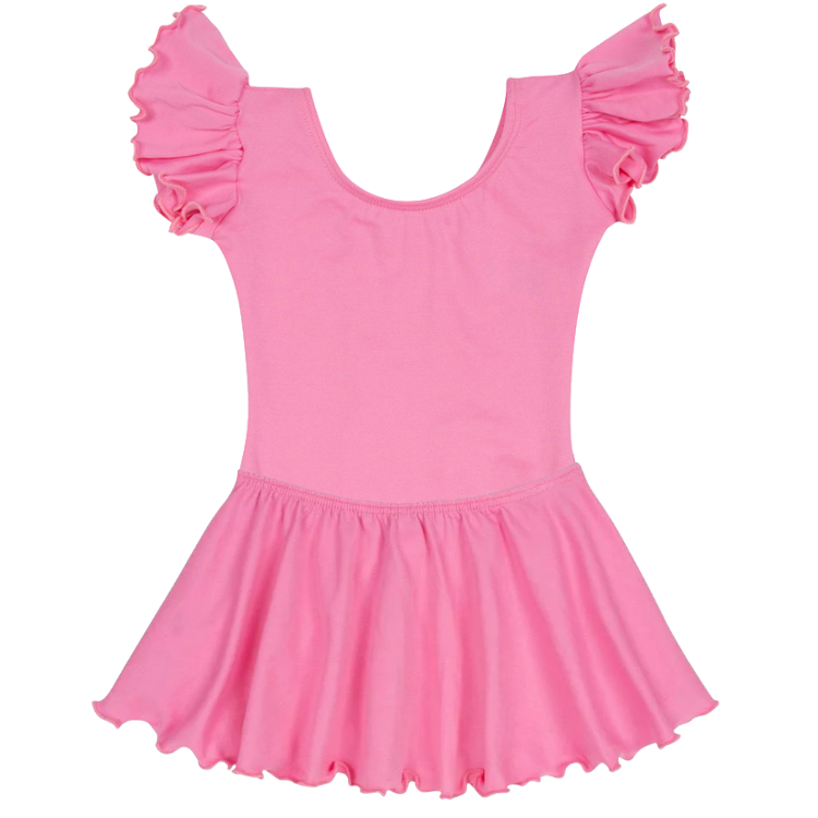 Bright Pink Flutter Sleeve Leotard & Bodysuit