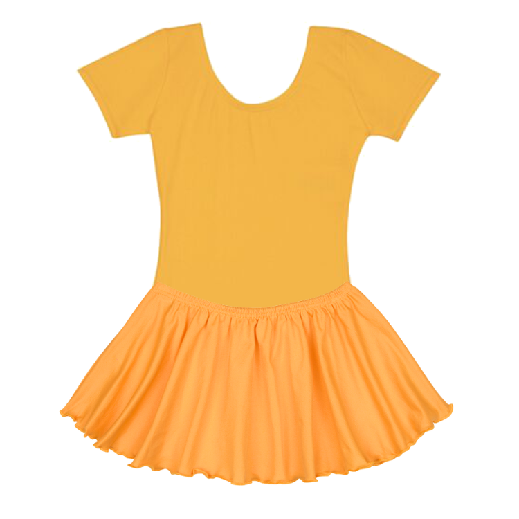 Short Sleeved Gold Yellow Leotard