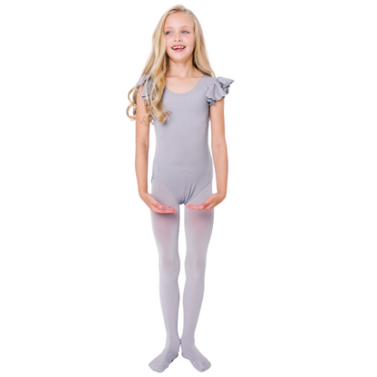 Gray Ruffle Short Sleeve Leotard (PREORDER)