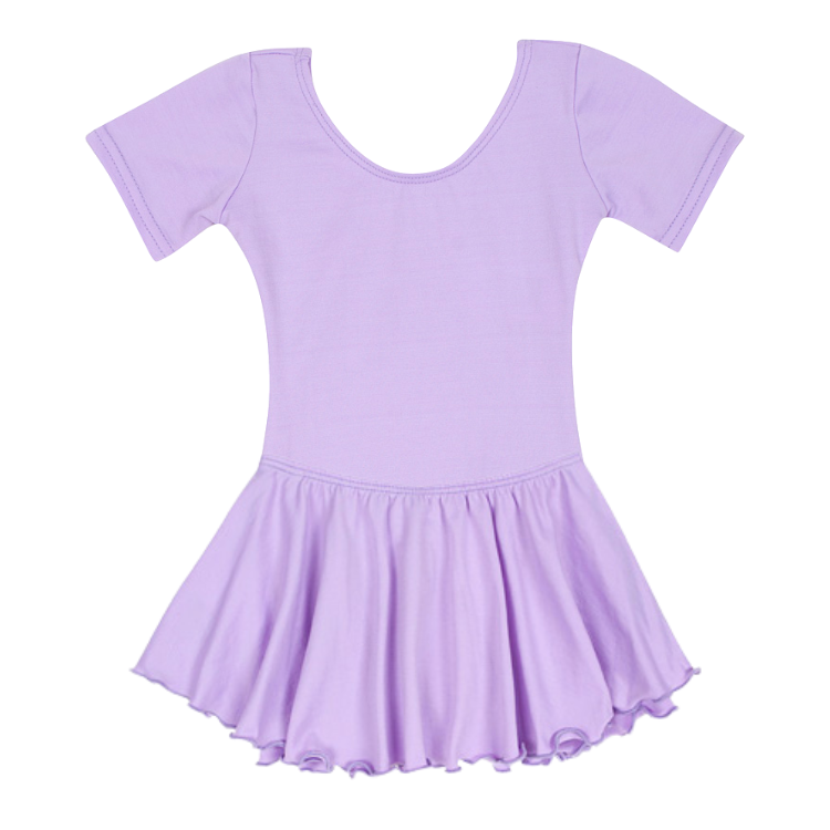 Lilac Purple Short Sleeve Leotard for Toddler & Girls