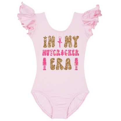 Light Pink Nutcracker Era Flutter Sleeve Leotard for Girls