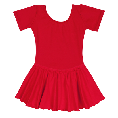 Short Sleeved Girls Red Leotard