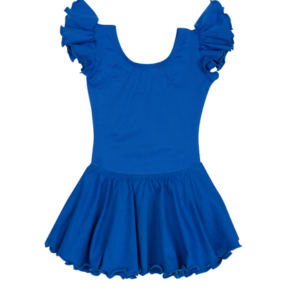 Royal Blue Leotard with Flutter/Ruffle Short Sleeve for Toddler & Girls
