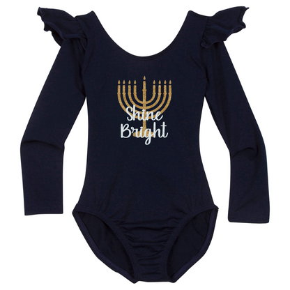 Shine Bright Hanukkah Leotard | Navy Blue