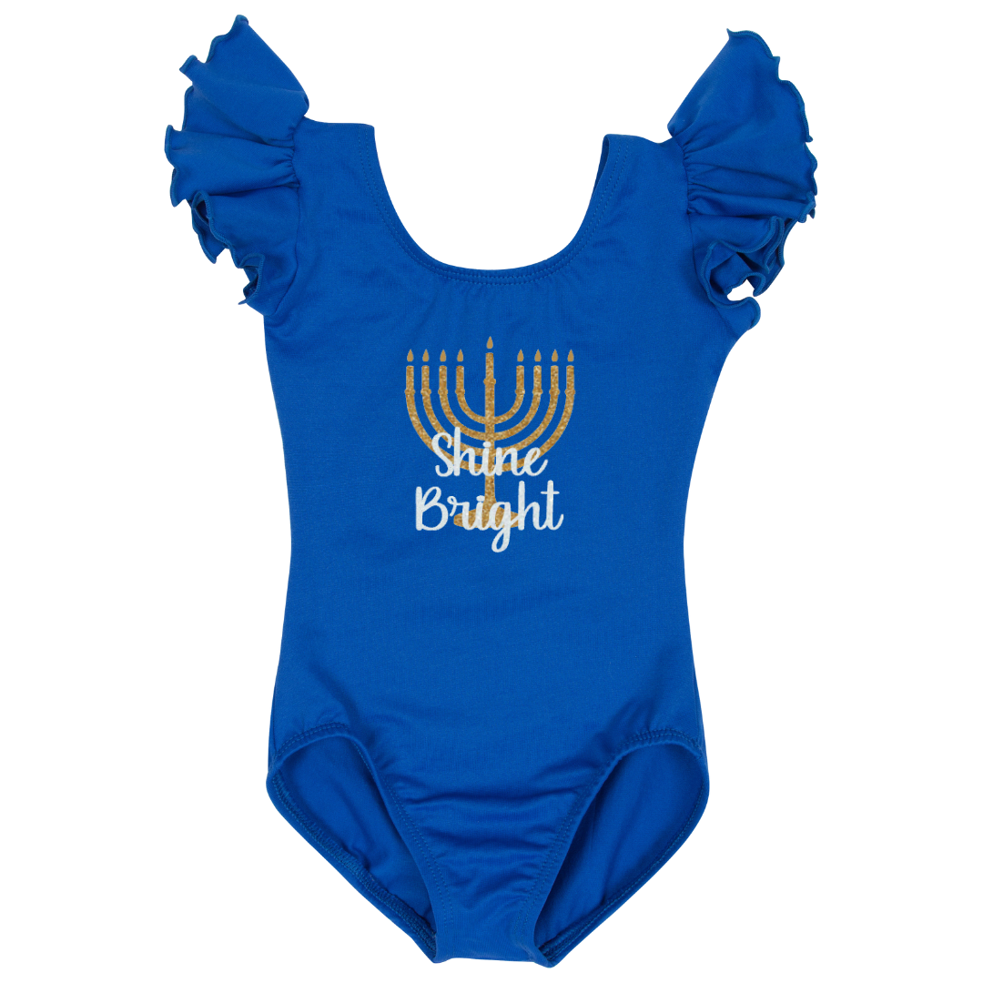 Shine Bright Hanukkah Leotard | Royal Blue