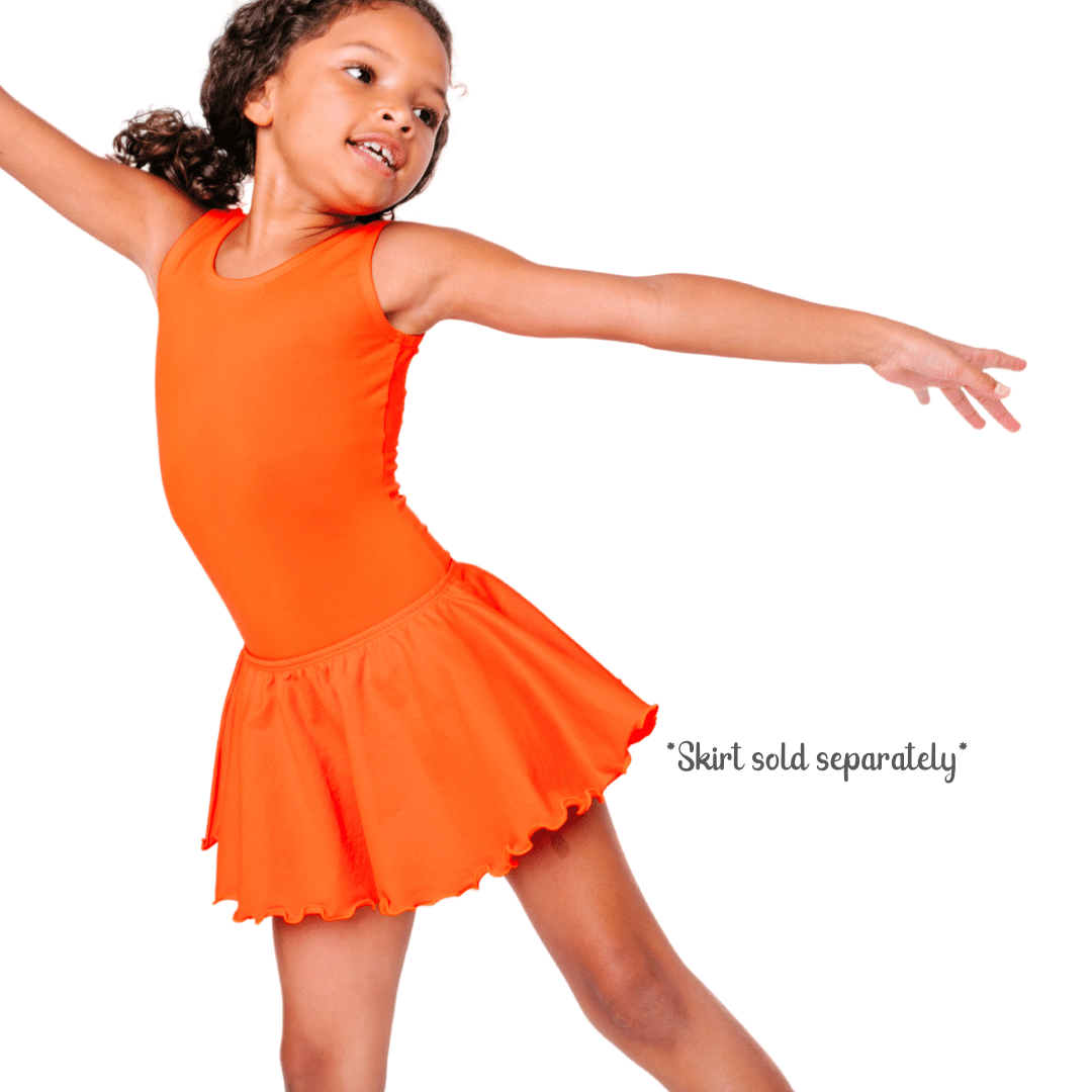 Orange Tank/Sleeveless Dance and Gymnastics Leotard for Girls